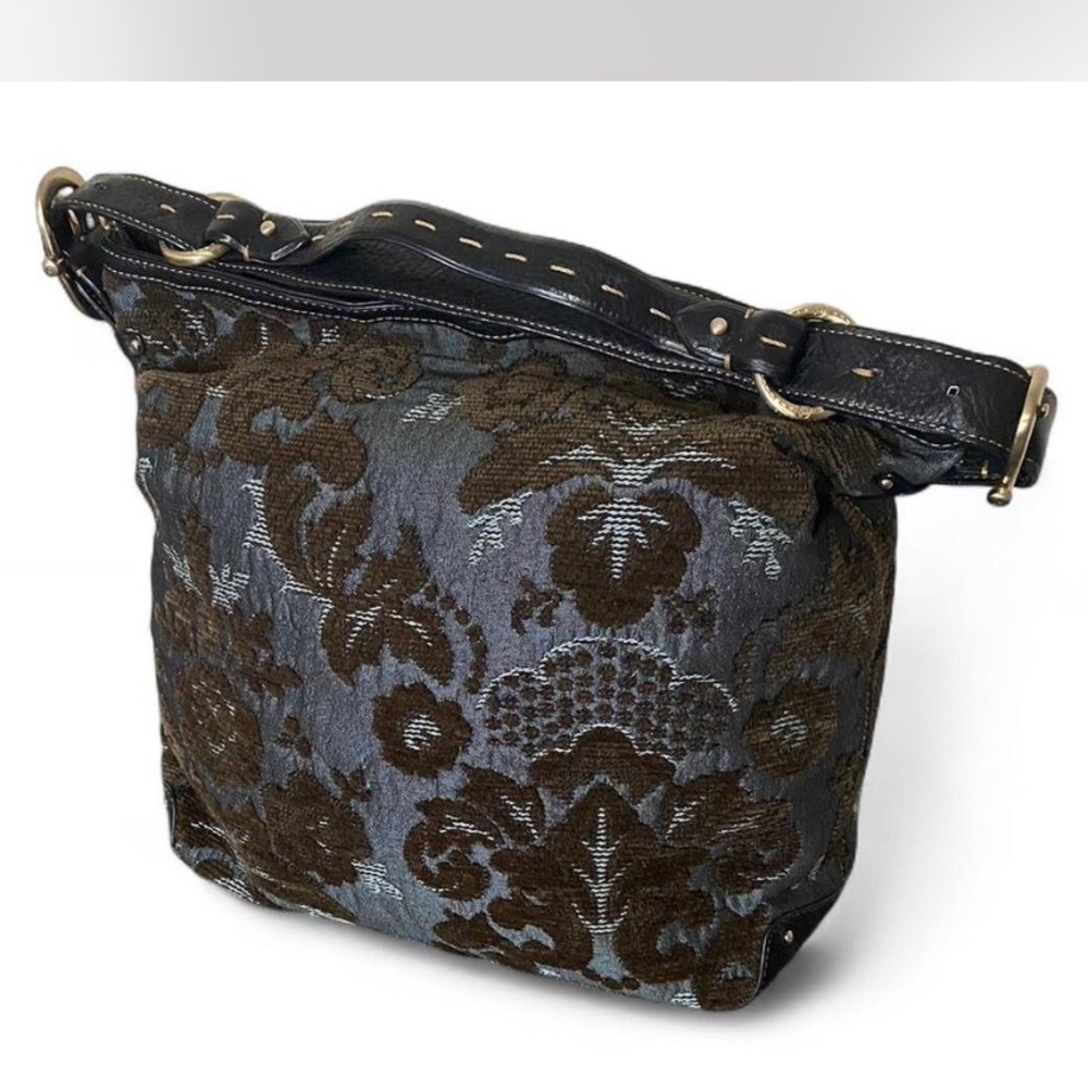 Liz Claiborne Black and Brown Shoulder Bag with Distinctive Pattern